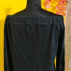 Black Flawless Top With Shimer