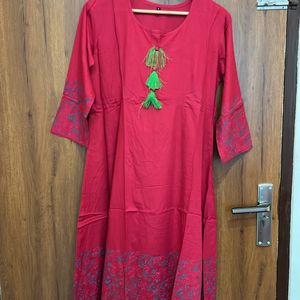 Anarkali Red Stylish Kurta For Women