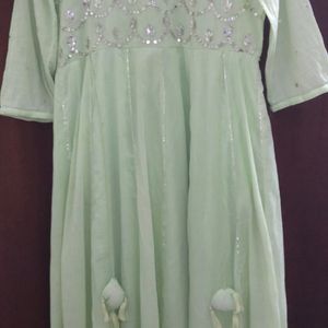 ISHIN Pista Green Anarkali size -S