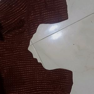 Brown Chikankari Kurthi