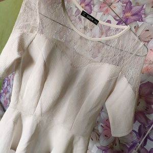 Shein White Coquette Top