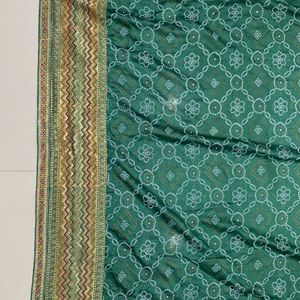 Original Vichitra Silk Saree With Table Print Sare