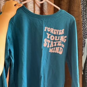 A Teal Blue Sweatshirt