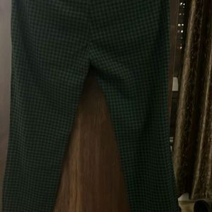 Green Black Checkered Trousers