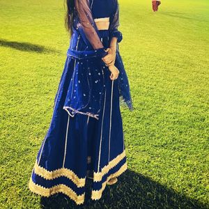 Gorgeous Royal Blue Lehenga With Pretty Net Dupatt