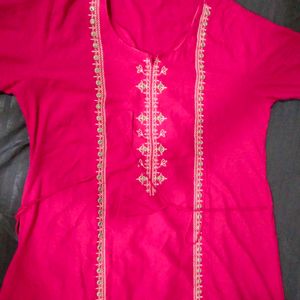 Pink Asymmetric Kurti