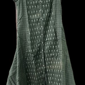 Green A-line Kurta