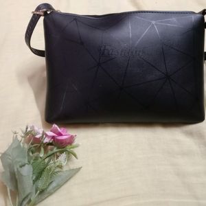 Black Printed Sling Bag