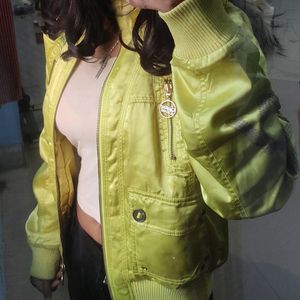 Neon Green Lightweight Puffer Jacket