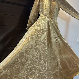 Brocade Silk Anarkali Partywear Gown