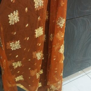 Heavy Embroidered Net Dupatta For Wedding