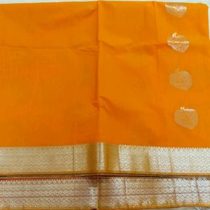 New Cotton Saree With Stitched Blouse Unused