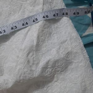 White Pure Cotton Fully Embroidery Fabric