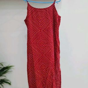 Red Kurti , Sleeveless Kurta