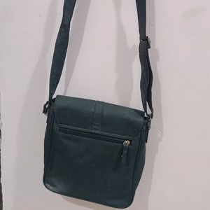 Blue Solid Textured Sling Bag