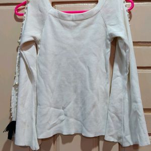 Korean  Off Shoulder Bow Top