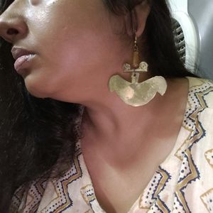 Pure Brass Dokra Statement Earrings