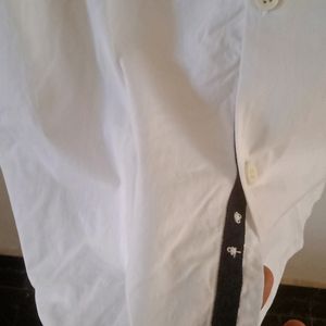 White Manderine Collar Shirt