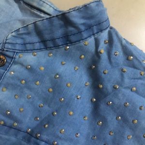 Blue Denim Texture Shirt