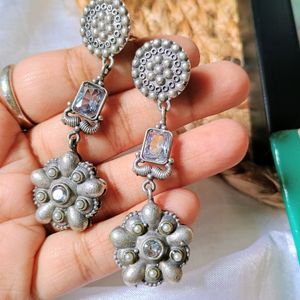 Silver Replica Stone Earrings