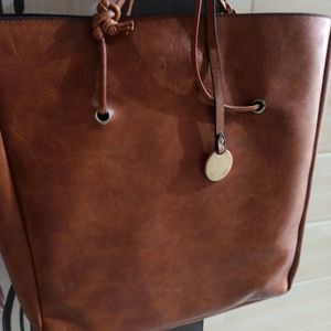 Pure Leather Branded  Shopping/Office Shoulder Bag