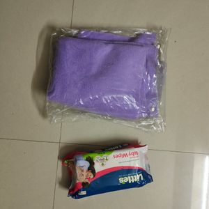 Combo Of Baby Wet Sheet And Wipes