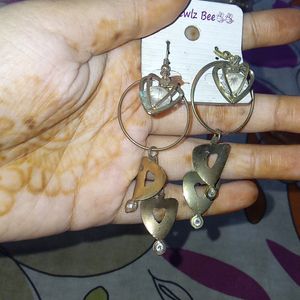 Free Size Gold Metallice Earrings