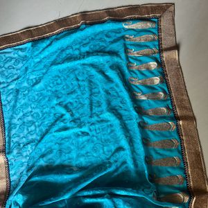 Duel Shade Saree (light skyblue Nd Dark Skyblu