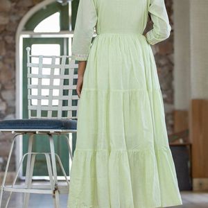 Festive Light Green Ethnic Dress