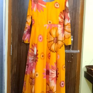 Floral Print Anarkali with Dupatta