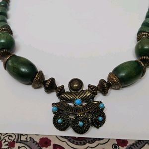 Wooden and metal Kashmiri Necklace