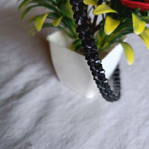 Black Beaded Metal Hairband