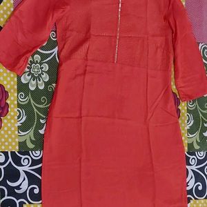 Aurelia Embellished Cotton Blend Straight Kurta