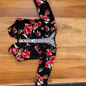 Floral Shrug With Bow