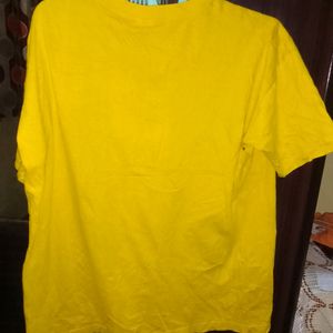 Price Drop⏬⏬ Men's Yellow Color XXL Cotton T Shirt