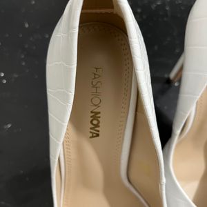 Fashion Nova White Heels -Imported