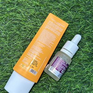 combo of sunscreen and serum