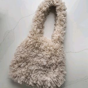 Faux Soft Fur Cream Beige Tote