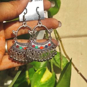 Oxidized Jhumkas Ghungroo Statement Studs Earring