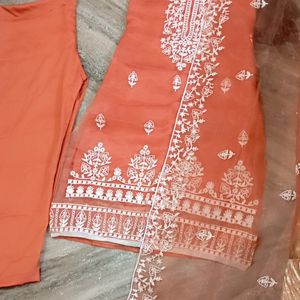 New Stitched Pakistani Suit (Organza Fabric)