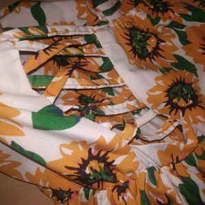 Beautiful Women Sunflower Design Short Frock