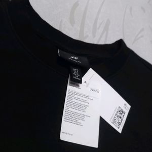 H&M Pure Black Sweatshirt With Tags