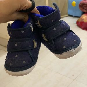 Blue Shoes For Baby Boy With Double Strap