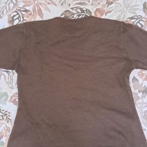 Y2K Vintage Brown Bow Crop Top