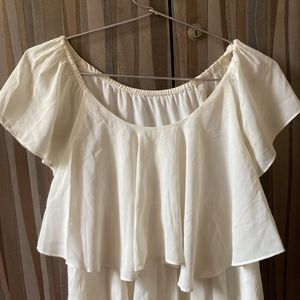 White Ruffle Top