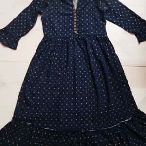 Navy Blue Gown Cum Kurti