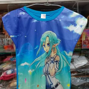 Girls Anime Printed Shirt