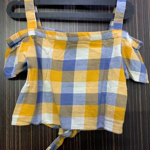 Checked Cropped Shirt