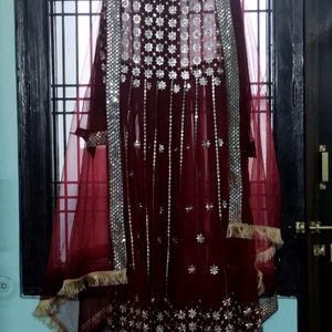 New Maroon Partywear Gown