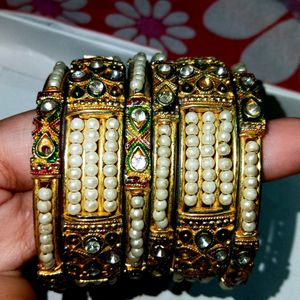 Set Of Pearl Marwadi Bangle